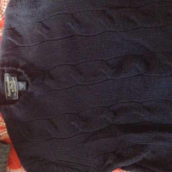 Abercrombie & Fitch blue mostly wool sweater heavy sweater - Picture 2 of 3